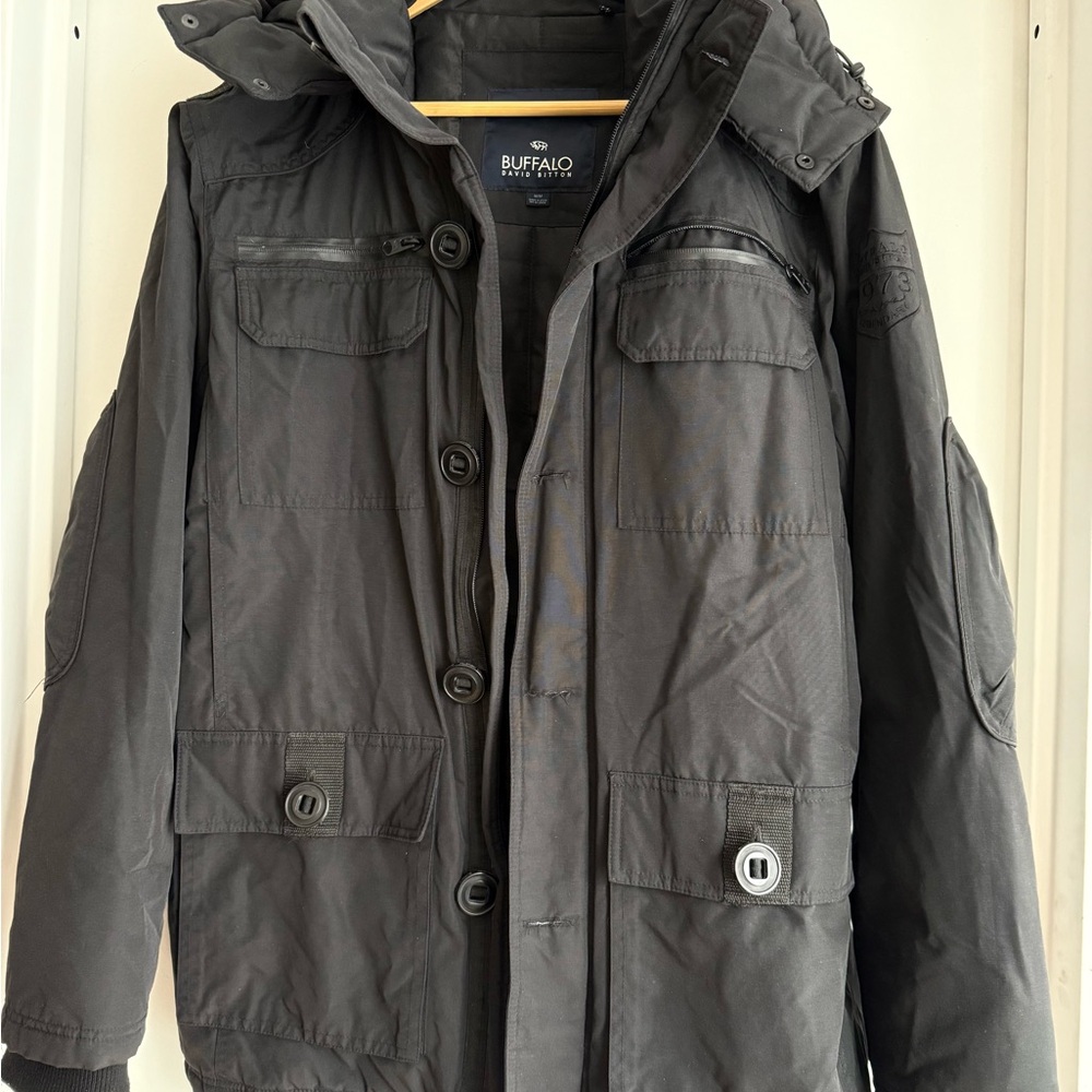Buffalo David Bitton Charcoal Men's Military Jacket